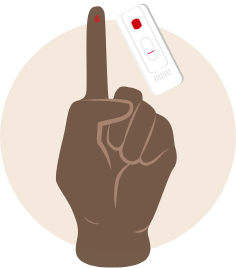 Hand and HIV blood test large icon