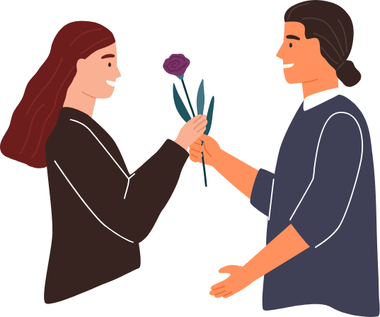 Man giving woman a rose large icon